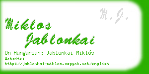 miklos jablonkai business card